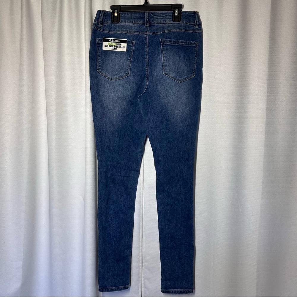 New D. Jeans High Waist Baby Rolled Skinny Jeans 8 Stretch Medium Wash Safira - Picture 5 of 10